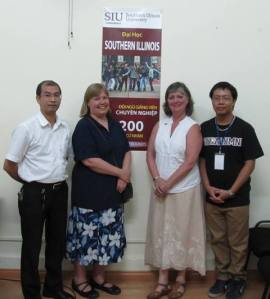 After an info session in Capstone Vietnam's Hanoi office.  Cheryl, Kimberly and two SIU alumni.  